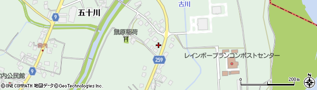 山形県長井市五十川2087周辺の地図
