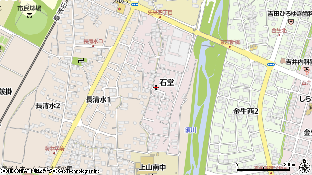 〒999-3231 山形県上山市石堂の地図