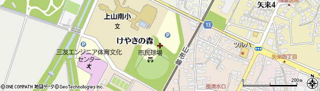 上山市役所　市民球場周辺の地図