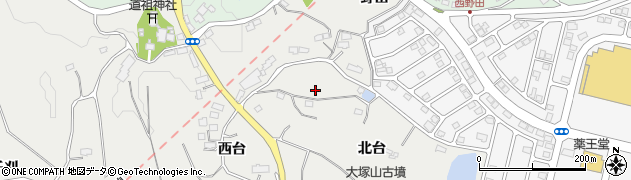 宮城県名取市愛島笠島（北台）周辺の地図