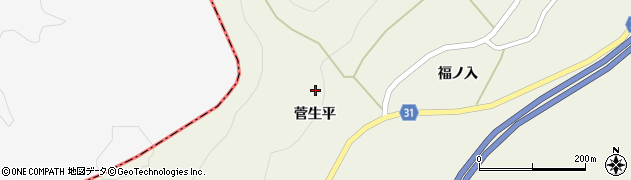 宮城県柴田郡村田町菅生平周辺の地図