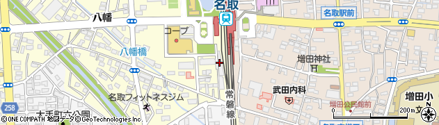 名取駅西口自転車駐車場周辺の地図