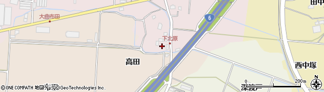 宮城県名取市高柳下北原周辺の地図