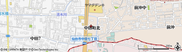 宮城県仙台市太白区中田町北周辺の地図