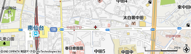 宮城県仙台市太白区中田周辺の地図