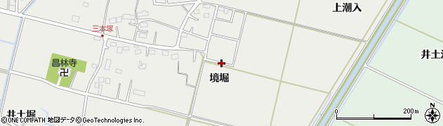 宮城県仙台市若林区三本塚（境堀）周辺の地図