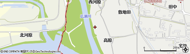 宮城県仙台市若林区日辺（高原）周辺の地図