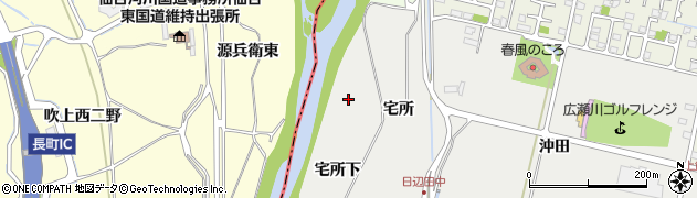宮城県仙台市若林区日辺宅所下周辺の地図