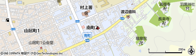 新潟県村上市南町周辺の地図