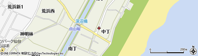 宮城県仙台市若林区荒浜（中丁）周辺の地図