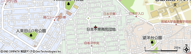 宮城県仙台市太白区日本平周辺の地図