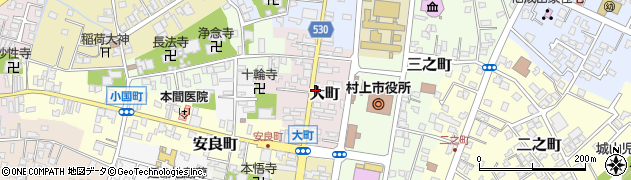 新潟県村上市大町周辺の地図