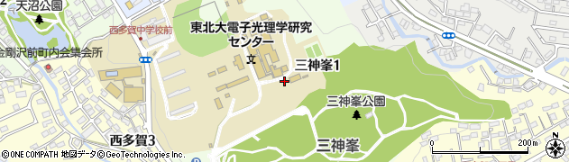 宮城県仙台市太白区三神峯周辺の地図