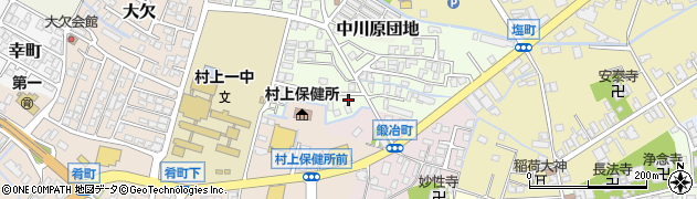 新潟県村上市若葉町周辺の地図