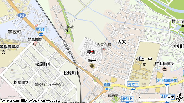 〒958-0865 新潟県村上市幸町の地図