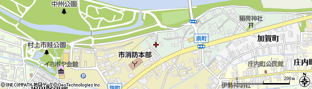 新潟県村上市泉町周辺の地図
