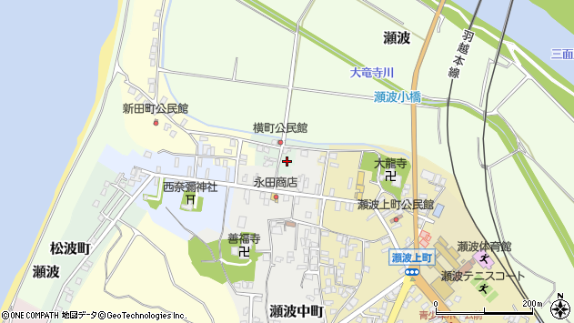 〒958-0022 新潟県村上市瀬波横町の地図