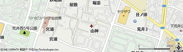 宮城県仙台市若林区長喜城周辺の地図