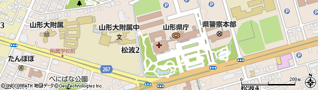 山形県庁　企画振興部市町村課地域振興担当周辺の地図