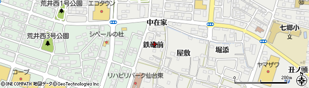 宮城県仙台市若林区長喜城（鉄砲前）周辺の地図
