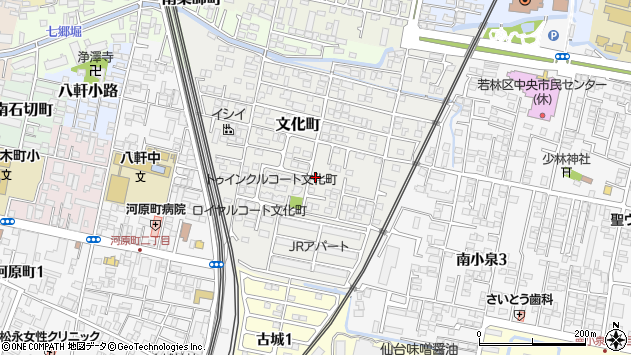 〒984-0815 宮城県仙台市若林区文化町の地図