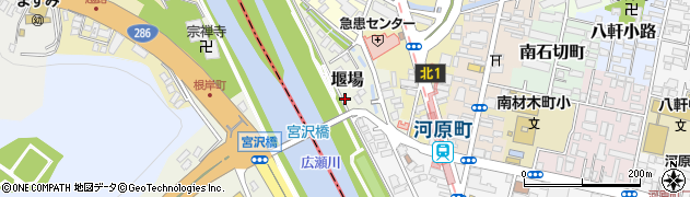 宮城県仙台市若林区堰場周辺の地図