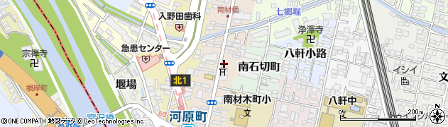 宮城県仙台市若林区南材木町周辺の地図