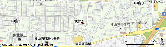 宮城県仙台市若林区中倉周辺の地図