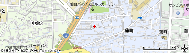 宮城県仙台市若林区蒲町周辺の地図