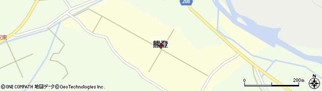 新潟県村上市熊登周辺の地図