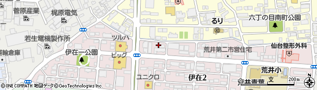 宮城県仙台市若林区伊在周辺の地図