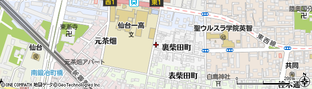 宮城県仙台市若林区裏柴田町周辺の地図