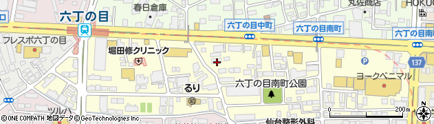 宮城県仙台市若林区六丁の目南町周辺の地図