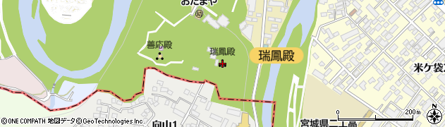 瑞鳳殿周辺の地図