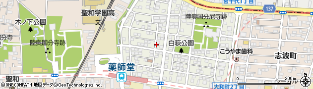 宮城県仙台市若林区白萩町周辺の地図