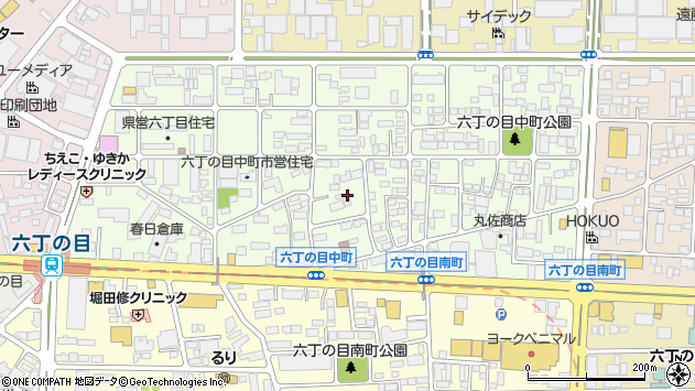 〒984-0012 宮城県仙台市若林区六丁の目中町の地図