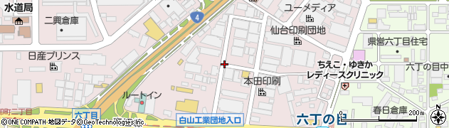 宮城県仙台市若林区六丁の目西町周辺の地図