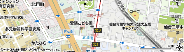セブンイレブン仙台五橋駅前店周辺の地図