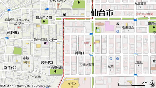 〒984-0015 宮城県仙台市若林区卸町の地図