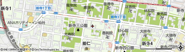 宮城県仙台市若林区新寺周辺の地図