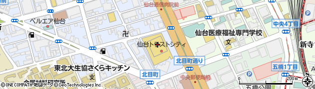 ウェスティンホテル仙台宿泊予約周辺の地図