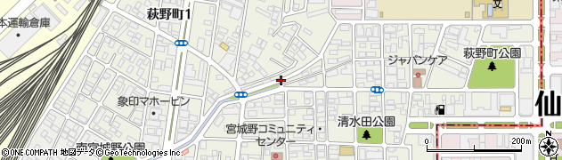 宮城県仙台市宮城野区萩野町周辺の地図