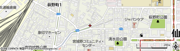 宮城県仙台市宮城野区萩野町周辺の地図