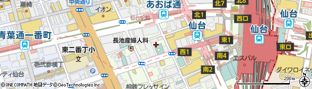 仙台市　青葉通地下自転車等駐車場周辺の地図