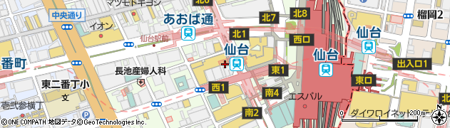 松のや 仙台中央店周辺の地図