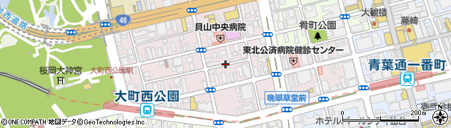 宮城県仙台市青葉区大町周辺の地図