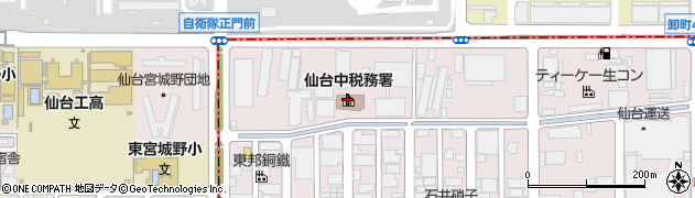 仙台中税務署周辺の地図