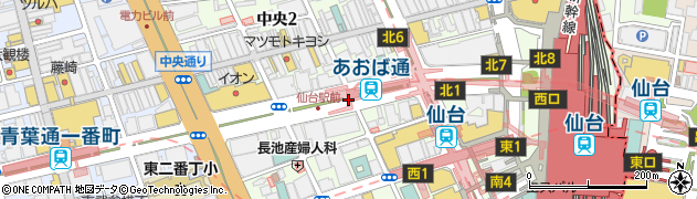 あおば通駅周辺の地図