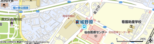 仙台育英学園高等学校宮城野校舎周辺の地図