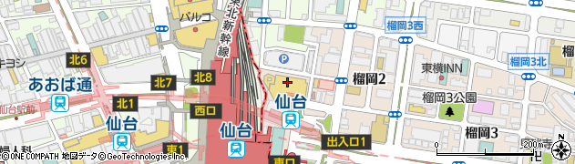 ＢｉＶｉ仙台駅東口周辺の地図
